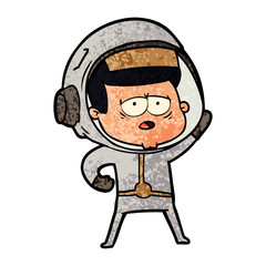 Obraz premium cartoon tired astronaut