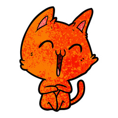 happy cartoon cat
