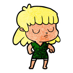 cartoon indifferent woman