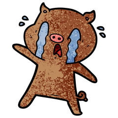 crying pig cartoon