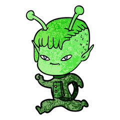 cute cartoon alien girl