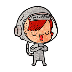 cartoon astronaut woman