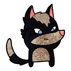 friendly cartoon wolf