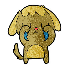 cute cartoon dog crying