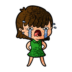 cartoon girl crying