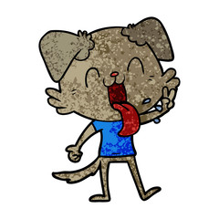 cartoon panting dog