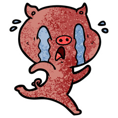 crying pig cartoon