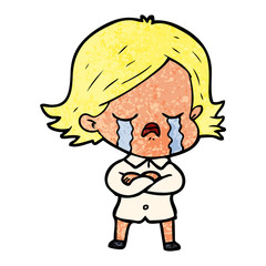cartoon girl crying