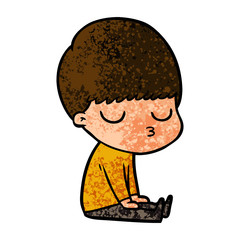 cartoon calm boy