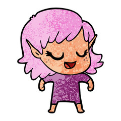 happy cartoon elf girl