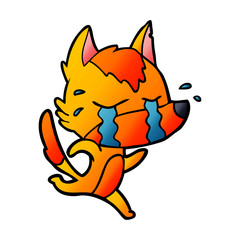 sad little fox cartoon character