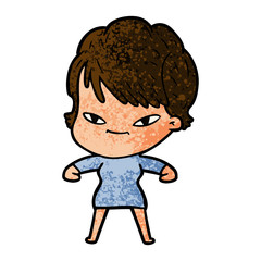 cartoon happy woman
