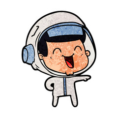 happy cartoon astronaut