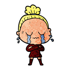 cartoon crying old lady