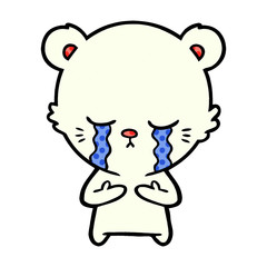 sad little polar bear cartoon