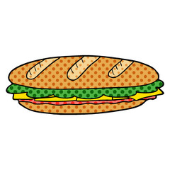 cartoon baguette sandwich