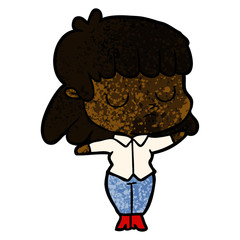 cartoon indifferent woman