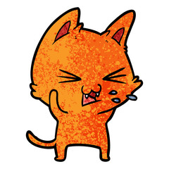 cartoon cat hissing