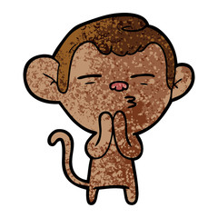cartoon suspicious monkey