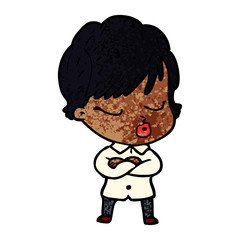 cartoon woman with eyes shut