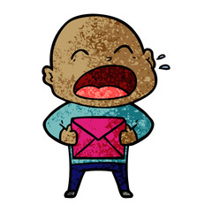 cartoon shouting bald man