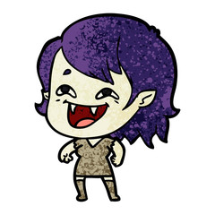 cartoon laughing vampire girl