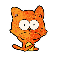 cartoon nervous cat