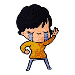 cartoon woman crying