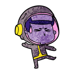 cartoon stressed astronaut