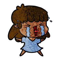 cartoon woman crying