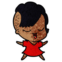 happy cartoon girl