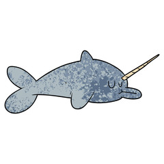 cartoon narwhal © lineartestpilot