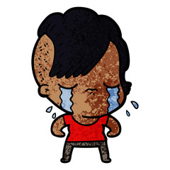 cartoon crying girl