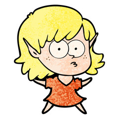 cartoon elf girl staring