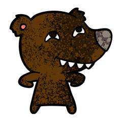 cartoon bear showing teeth