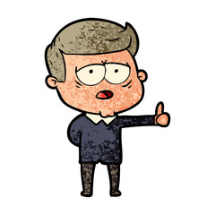 Obraz premium cartoon tired man