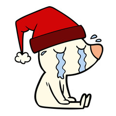cartoon crying sitting polar bear