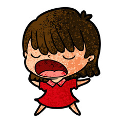 cartoon woman talking loudly