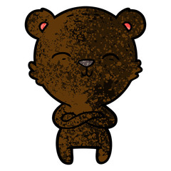 happy confident cartoon bear