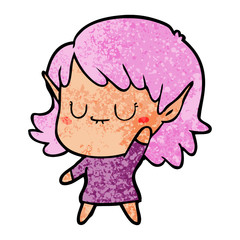 happy cartoon elf girl