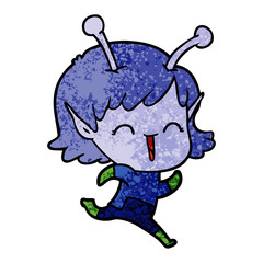 cartoon alien girl laughing