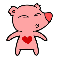 cartoon whistling bear