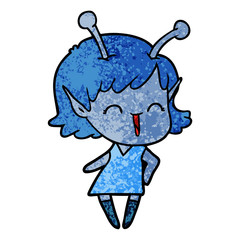 cartoon alien girl laughing