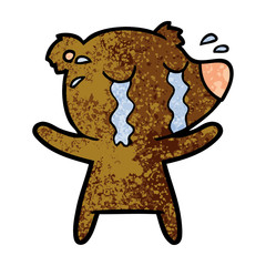crying bear cartoon character