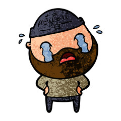 cartoon bearded man crying