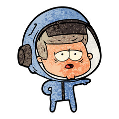 cartoon tired astronaut