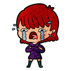 cartoon girl crying