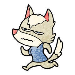 cartoon annoyed wolf