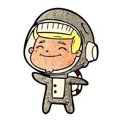 happy cartoon astronaut