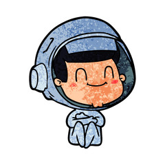 Obraz premium happy cartoon astronaut